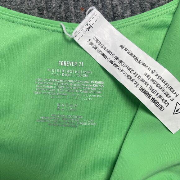 Forever 21 Swimwear Size XL Bikini Bottom High Waist Spring Green NEW - Picture 4 of 7